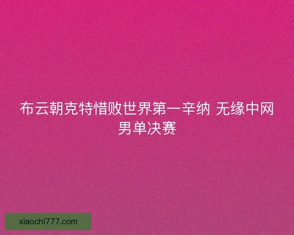 布云朝克特惜败世界第一辛纳 无缘中网男单决赛