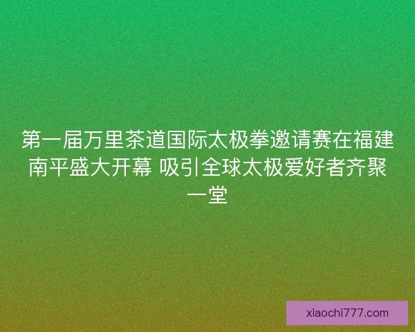 第一届万里茶道国际太极拳邀请赛在福建南平盛大开幕 吸引全球太极爱好者齐聚一堂